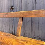 Banc en bois foncé Aranjou années 1980