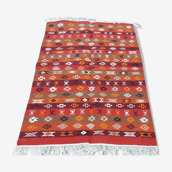 Traditional handmade Berber carpet 127x185cm