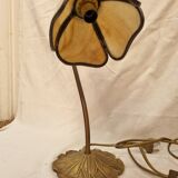Bronze water lily lamp & glass paste