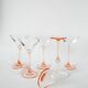 Lot de 6 verres à cocktails en verre à pieds rose Luminarc Made in France,