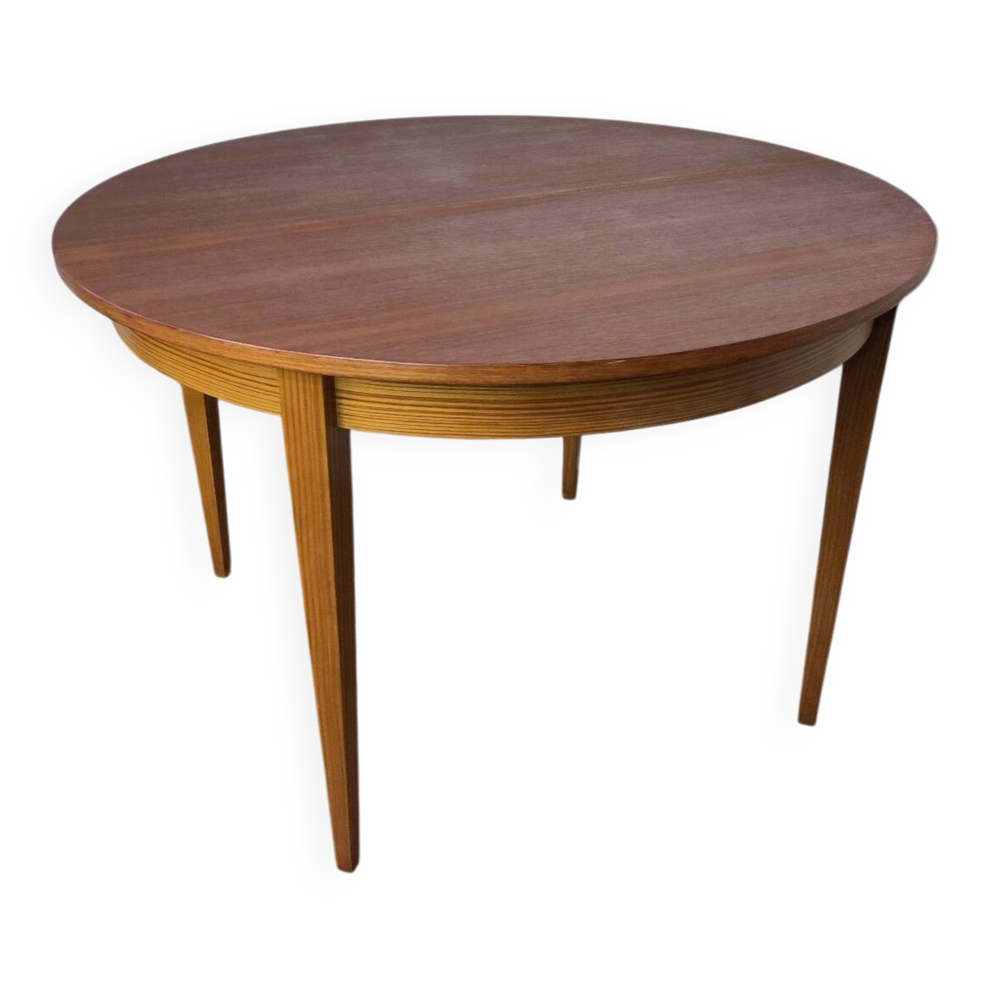 Round Scandinavian teak table