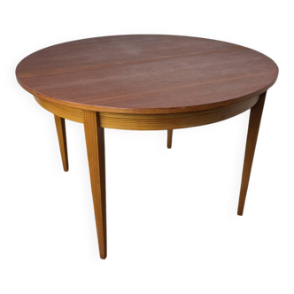 Round Scandinavian teak table