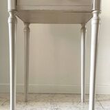 Table de chevet ancienne beige patiné