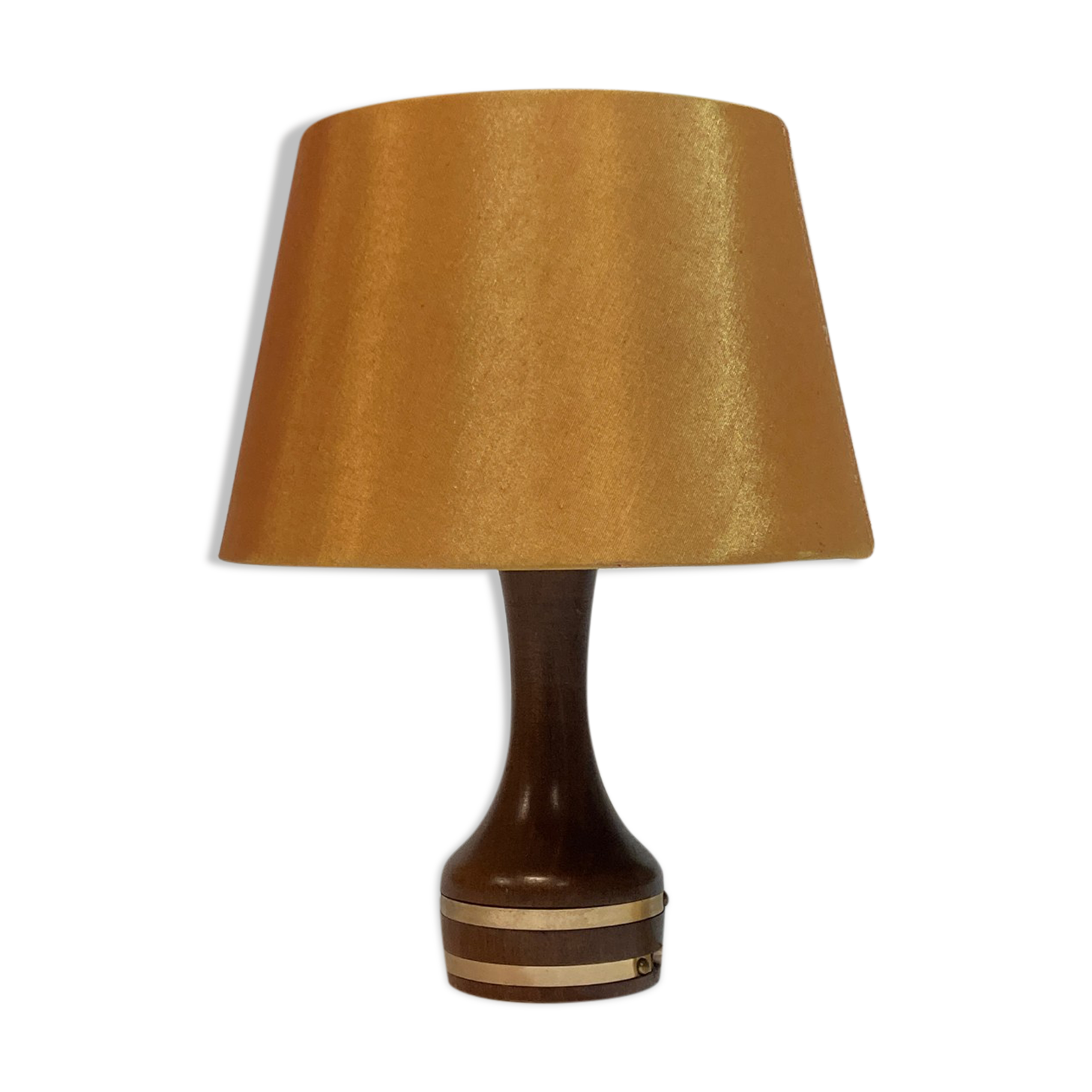 Lampe de bureau ou de table scandinave en teck et laiton, années 1960
