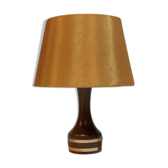 Scandinavian teak and brass small desk or table lamp, 1960s