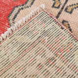 4x10 red & beige wool vintage rug 140x301cm