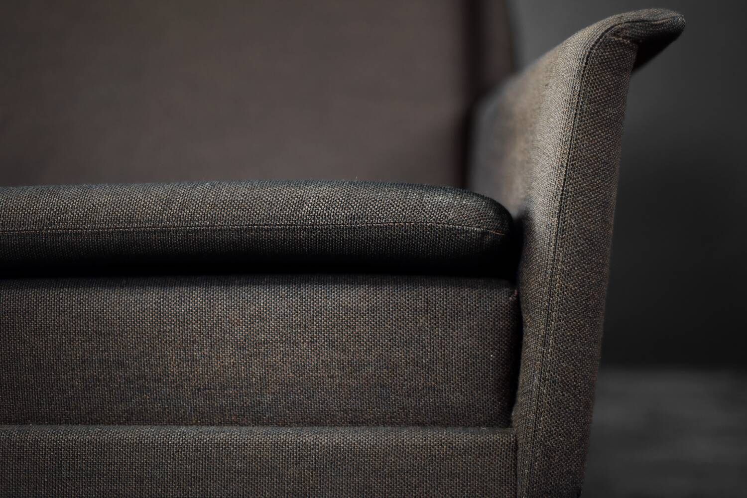 Vintage Mid-Century Danish Modern Brown 3-Seater Sofa by Folke Ohlsson