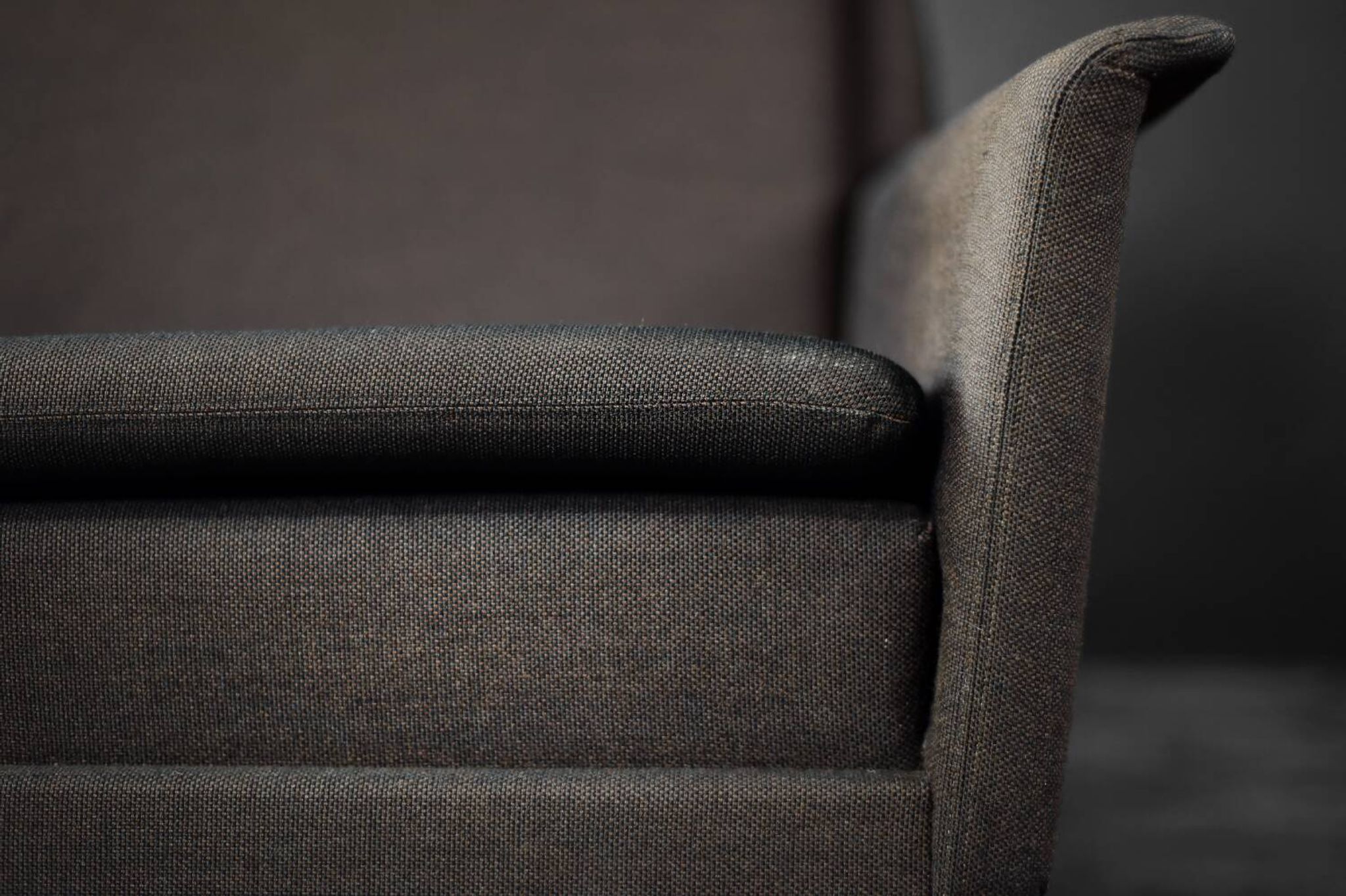 Vintage Mid-Century Danish Modern Brown 3-Seater Sofa by Folke Ohlsson