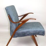 Czech Vintage Grey Chameleon Armchair, 1970s
