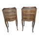Pair of Louis XV style bedside tables in oak