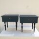 Pair of bedside tables with spindle feet