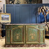 Buffet de chasse de style Louis XIV à double évolution en bois peint