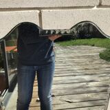 Bevelled mirror trapeze two waves at the top