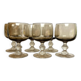 6 large smoked glasses