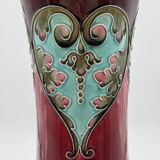 Art Deco Vase Thulin – Turquoise & Amber Ceramic – Relief No. 239/721