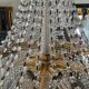 Brass hot air balloon chandelier with cascade of tassels
