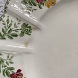 Round serving dish in Sarreguemines polychrome ironstone, Golden Sun model