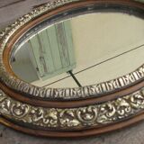 Miroir oval en bois doré XIXeme 46cm