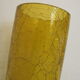Pair of wall sconces, folded metal and yellow "shattered" glass