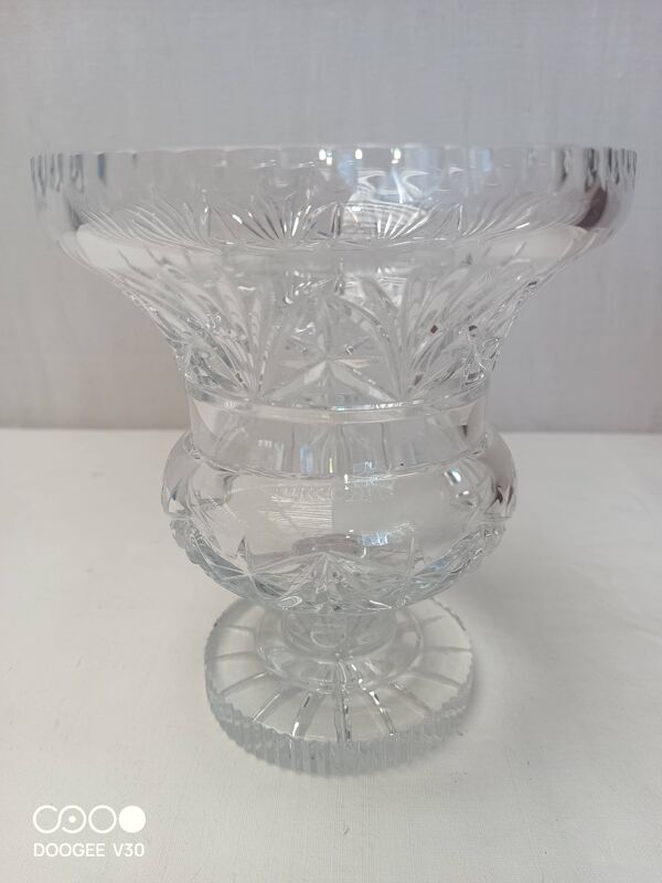 Grande coupe ancienne en cristal taille vase
