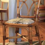 Chaise en bambou assise zébrée