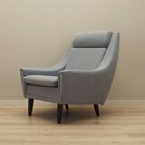 Fauteuil gris, design danois, années 1970, production : Danemark