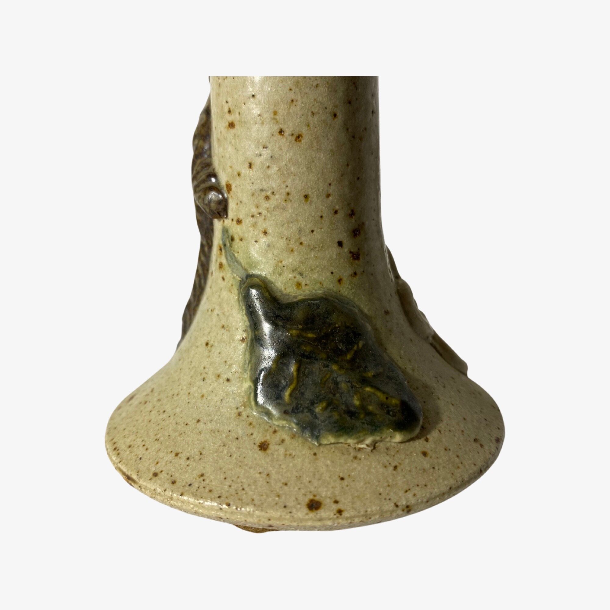 Retro flower ceramic candlestick holder from denmark | vintage candleholder from denmark