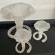 Trio of vintage soliflores vases in glass paste 70s