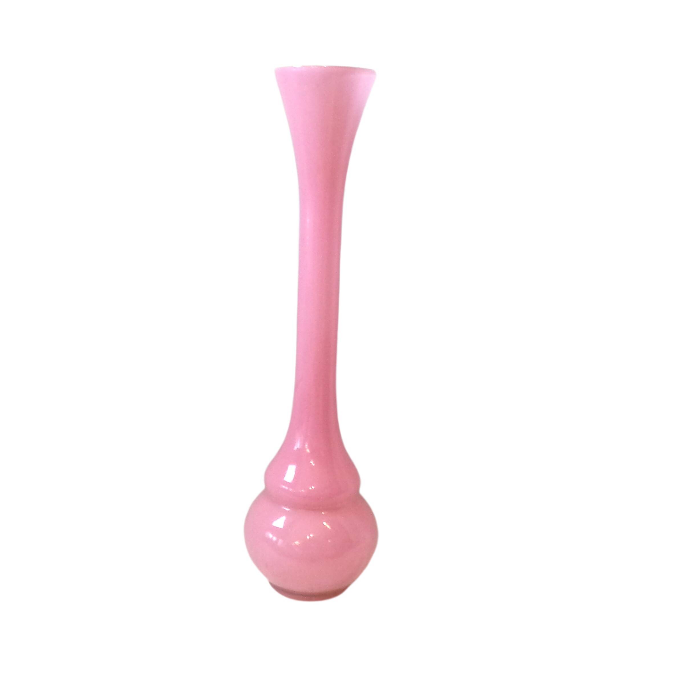 Large pink glass paste soliflore vase