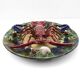 Pair of large wall plates Palissy Álvaro José Caldas da Rainha early 20th century