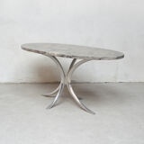 Chrome and marble table, Italy 1970