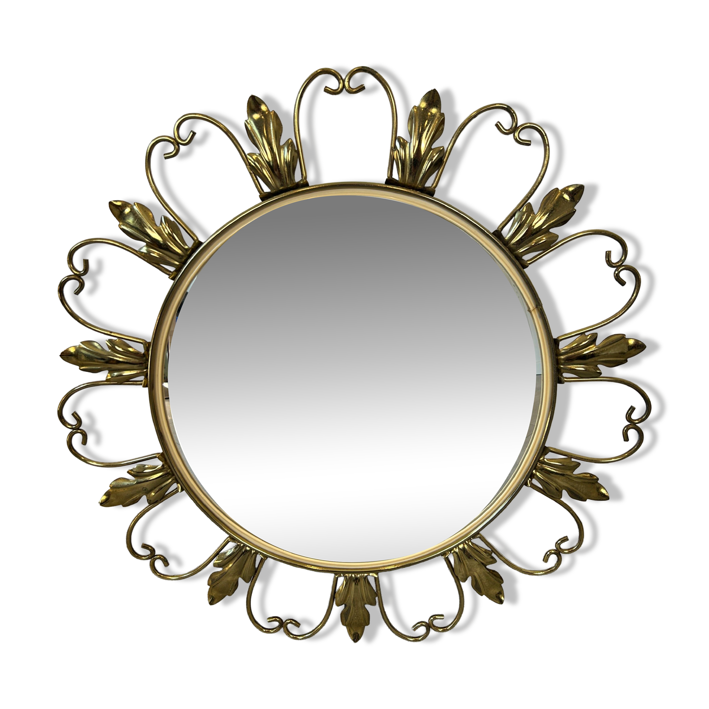 Golden metal convex sun mirror