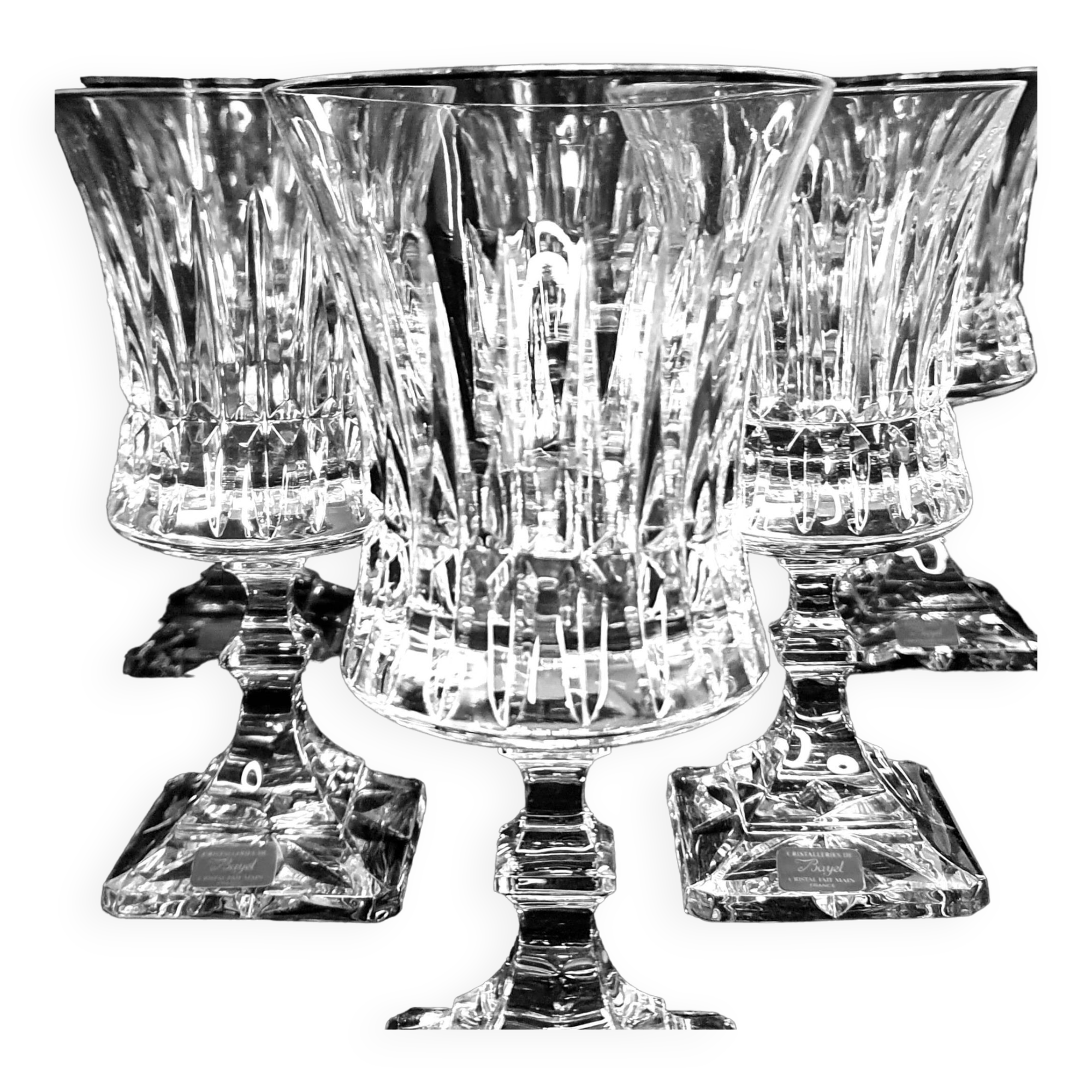 6 water glasses from the Cristallerie Royale de Champagne-Bayel.