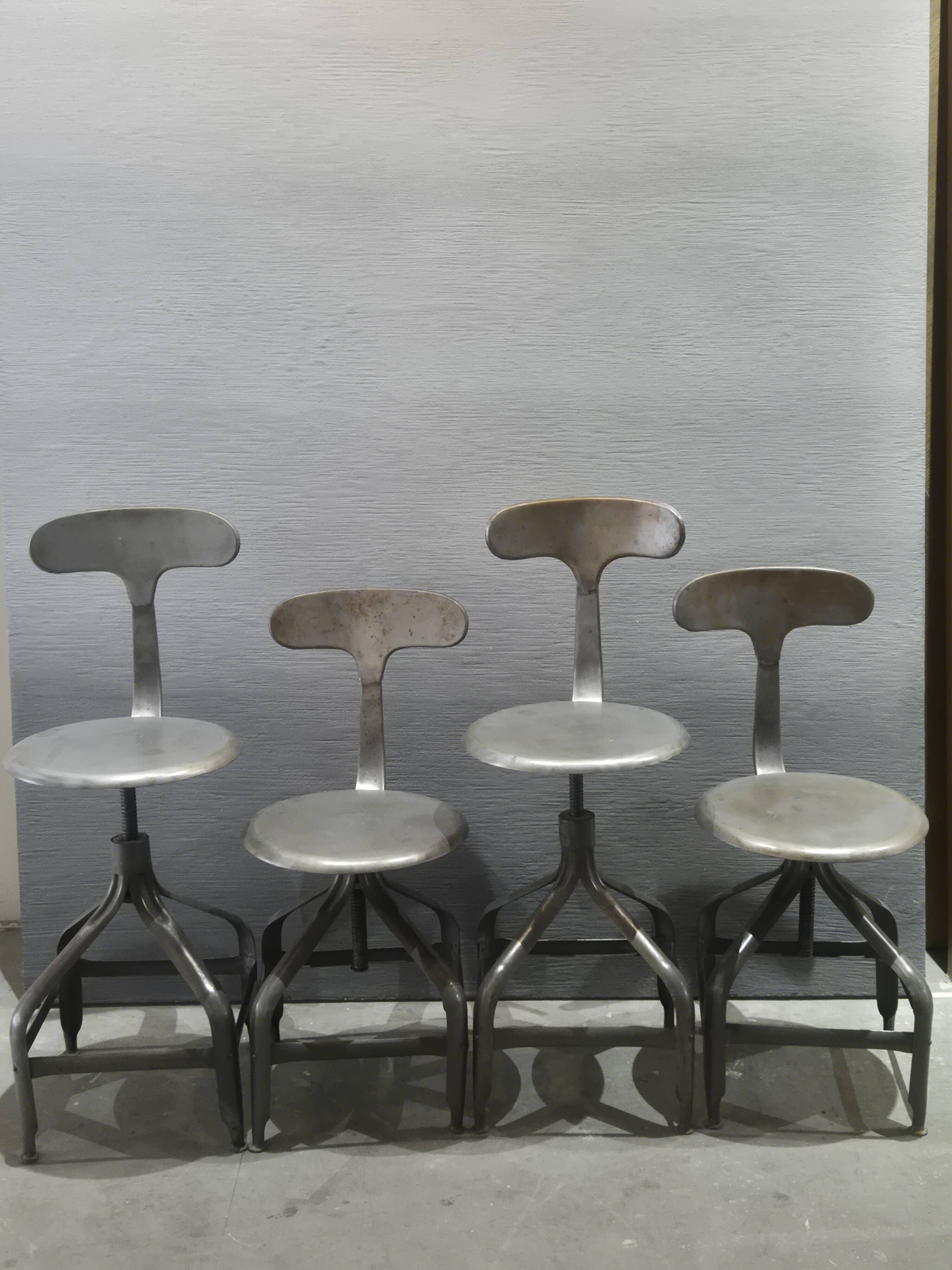 Vintage adjustable chairs/stools, Edition Nicolle, around 1960.