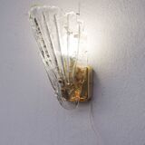 Set of 5 Vintage Italian Murano Glass Wall Lamps, Gold Plated, 1970s