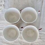 4 antique earthenware coffee cups – Creil & Montereau HBCM “Simone”