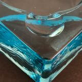 Ashtray paved in blue glass