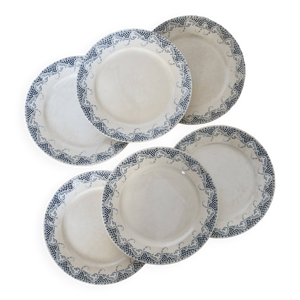 6 assiettes plates en - terre fer