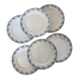 6 flat iron earth plates Sarreguemines U&C Luchon model