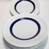 Lot de 5 assiettes à dessert 19,6cm bleues et blanches