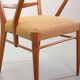 Cees Braakman Dutch Design Wooden Ladder Arm Chairs & Caramel Bouclé Fabric