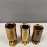 3 beautiful Danish designed candle holders in solid brass.