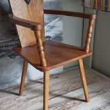 Art-popular armchair 50s in solid wood