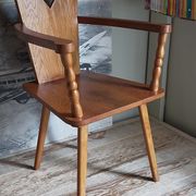 Art-popular armchair 50s in solid wood