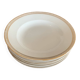 Lot of six soup plates, old, crockery, white, gilded