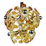 Mid-Century Murano Amber Chandelier by Mazzega, Italy, 1970s