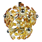 Lustre Murano ambré de Mazzega, Italie, années 1970
