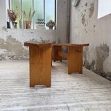 Pair of Charlotte Perriand Les Arcs pine benches