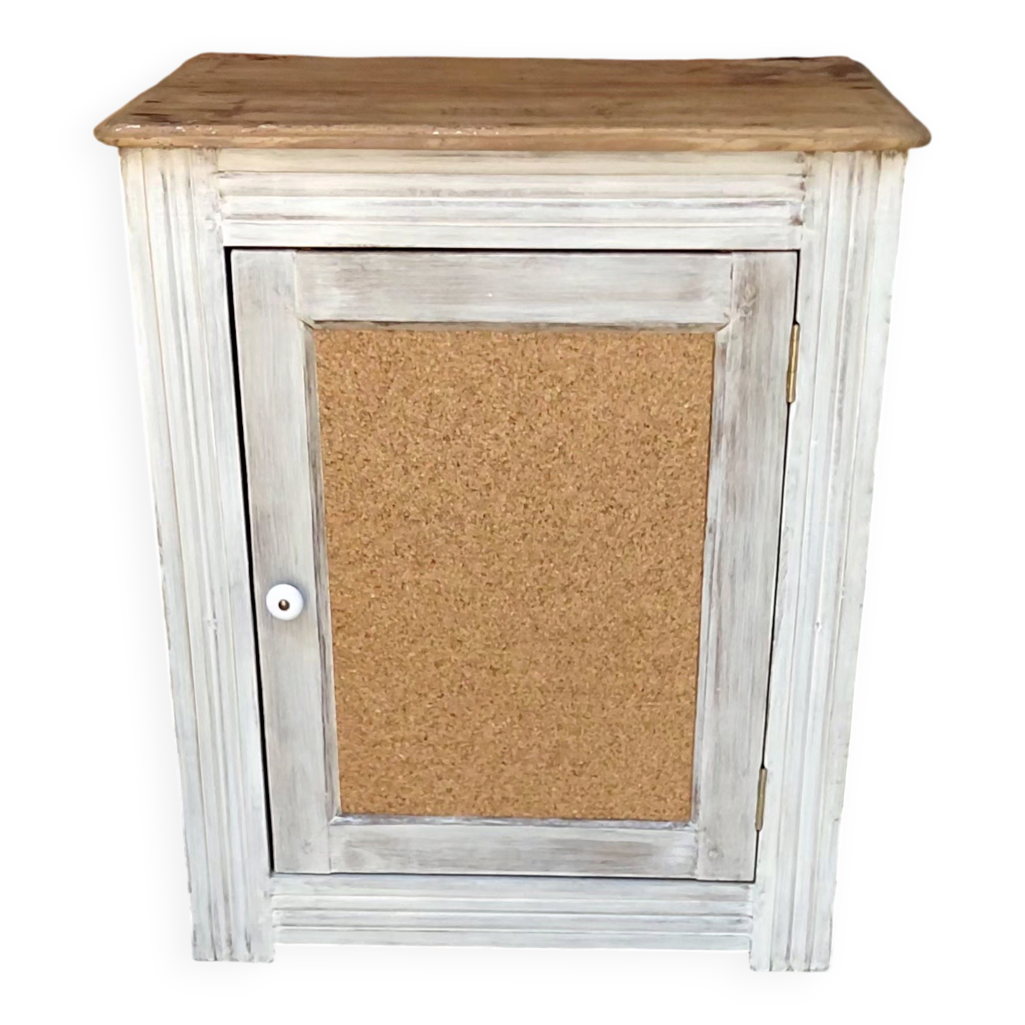 Petit confiturier vintage upcyclé – Blanc effet chaulé
