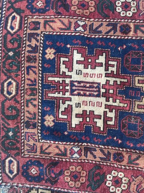 Old caucasian rug shirawan 19th handmade 76x120 cm